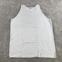 Vintage Russell Athletic Tank Top Mens 2XL Heather Gray Sleeveless Cotton Blend