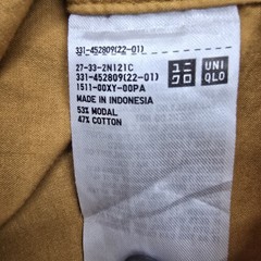 Uniqlo Men’s S Short Sleeve Open Collar Shirt in Mustard