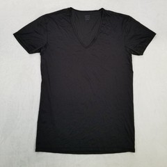 UNIQLO AIRism Men’s Small Black Stretch T-Shirt V-Neck Short Sleeve Casual