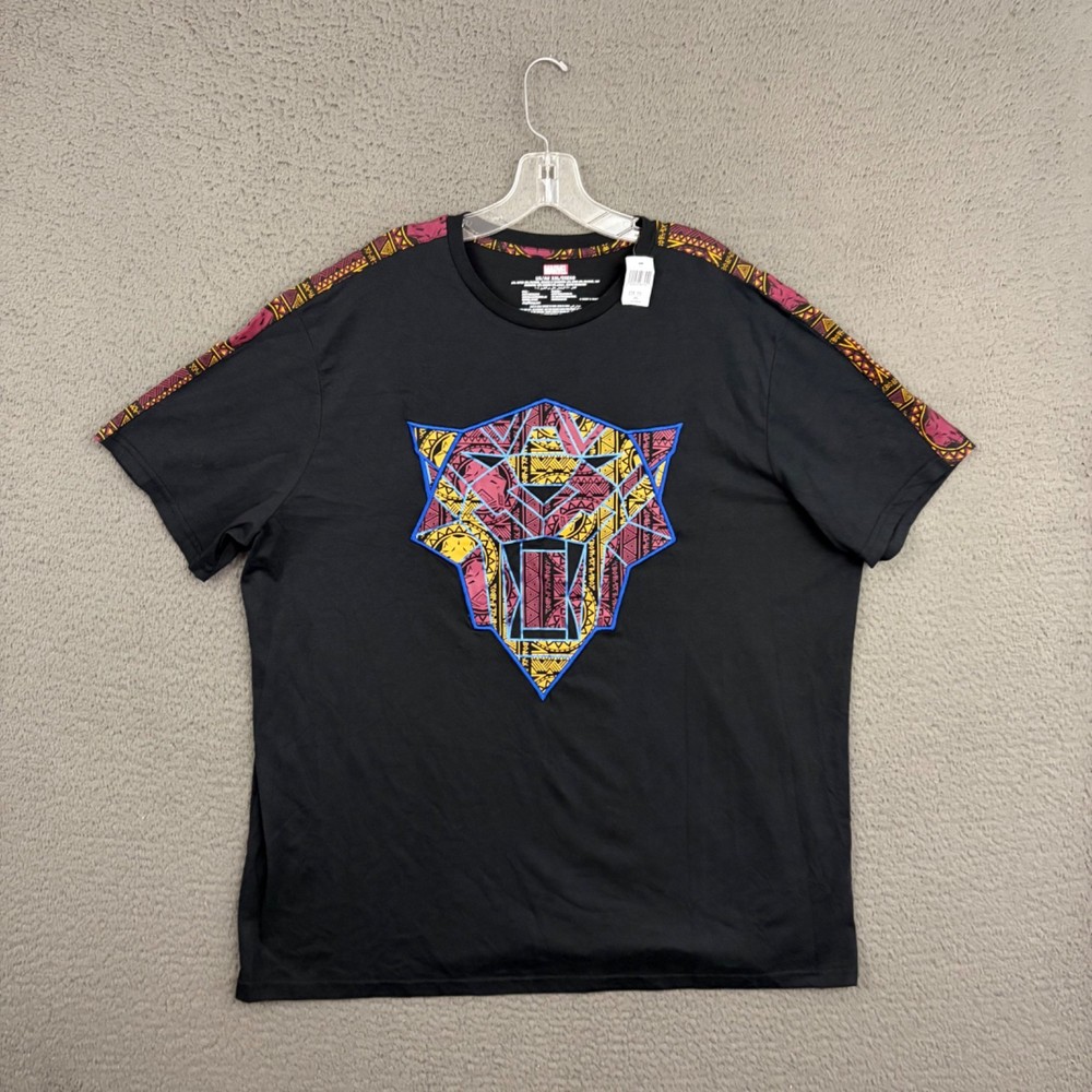 Marvel Black Panther T-Shirt Mens 2XL Cotton Blend Knit Graphic Movie Disney Dad