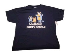 Bluey Whaddup Party People T Shirt Men’s 3XL 54/56 Bandit Bingo Dark Blue New