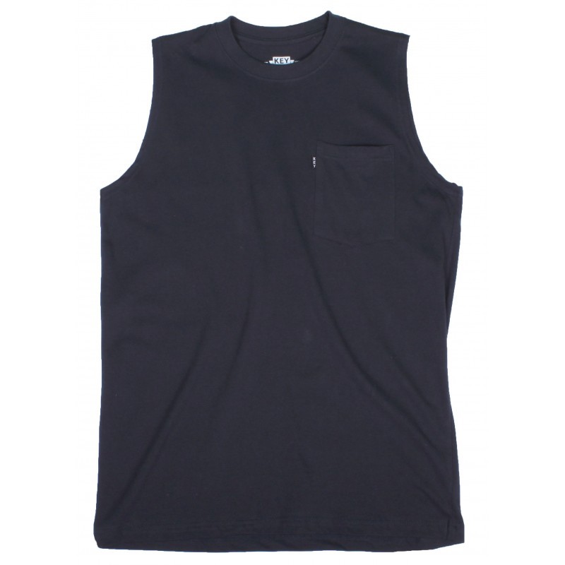 Key Sleeveless Pocket T. Key Mens No Sleeves Pocket T, 823 Navy