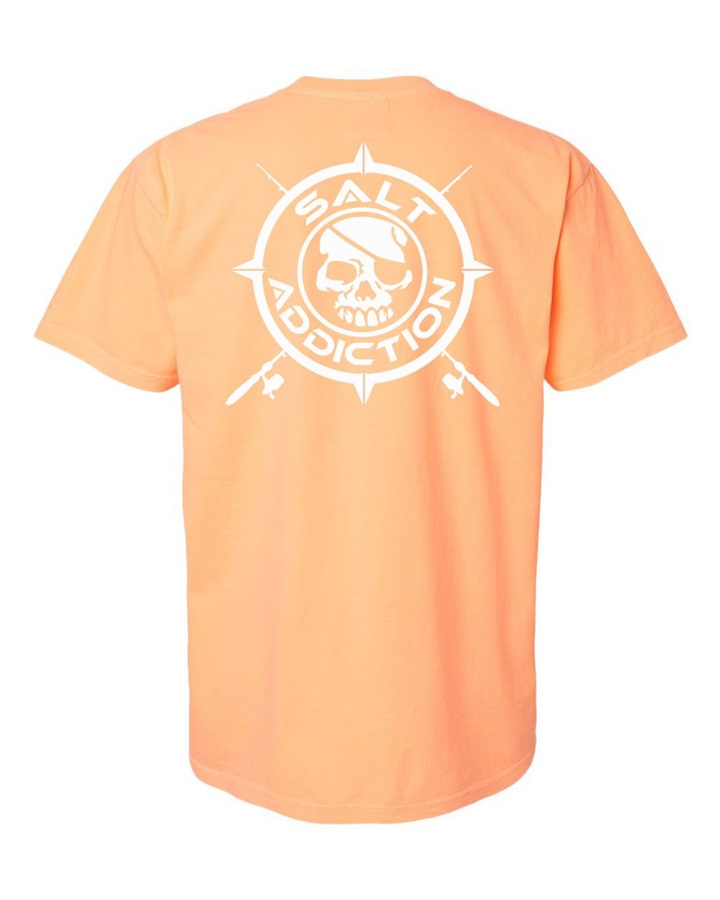 Salt Addiction Nautical Compass Fishing Short Sleeve T Shirt ocean