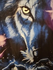 Vintage 2001 GILDAN Great Wolf Lodge Wolf All Over Print T-Shirt Size 3XL