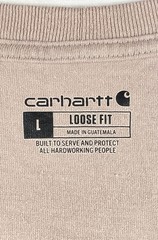 Carhartt Men’s Loose Fit Long Sleeve T-Shirt Tan Sleeve Logo TK0231-M Sz L