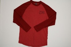 Mens District Thread Red Long Sleeve T Shirt Medium M EUC