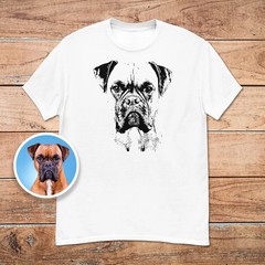 Custom Dog Portrait Comfort Tee Personalized Pet Photo Shirt Gift Idea