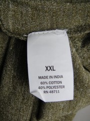 Falls Creek Men’s Size XXL Heather Olive Green Long Sleeve Cotton Tee NEW