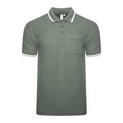 Men’s Polo Short Sleeve Pique Plain Single Tipping Chest Pocket Casual Tee Top
