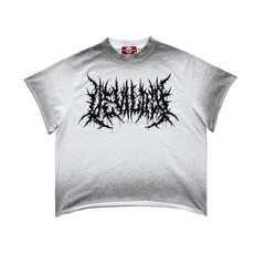 Gothic Boxy Shirt Faded Distressed Grunge Punk Rock Medium White Japanese Brand