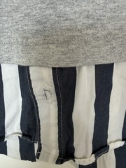 Lacoste L!VE Men’s Layered T Shirt Grey Marl Striped Hem Cotton Size 2 Small S