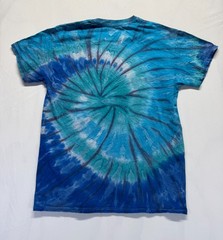 Jaws T Shirt Men Medium Blue Tie Dye Spiral Graphic Print Shark Cotton Movie Tee