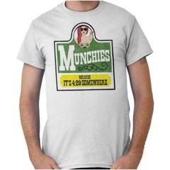 Munchies Its 420 Somewhere Stoner Marijuana Womens or Mens Crewneck T Shirt Tee