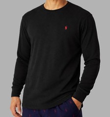 NWT -POLO RALPH LAUREN Mens Waffle Knit Thermal Long Sleeve Shirt – BLACK S-XXL
