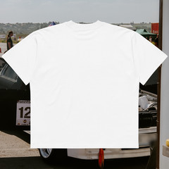 Vintage 90s Gulf Racing Porsche 956 T-Shirt White Oversized Sports Car Cotton