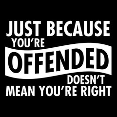 Just Because Your Offended Doesn’t Sarcastic Humor Graphic Novelty Funny T Shirt