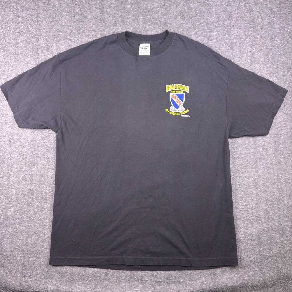 508th Regiment 82d Airborne Army Shirt Mens 2XL Black Fury Tee 7.62 Design