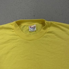VINTAGE Hanes Shirt Mens XL Yellow 50/50 Single Stitch Blank Heavyweight 90s