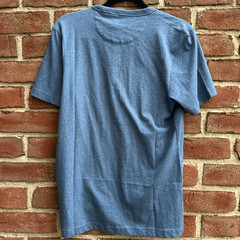 Farah Danny Logo T Shirt Blue Organic Cotton Crew Neck Mens XS NEW