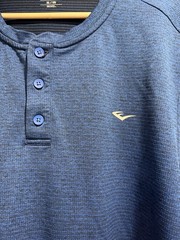 Everlast Men’s Size XL Blue Long Sleeve Henley Casual Logo Buttons Classic