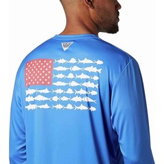 Columbia Sportswear Men’s PFG Terminal Tackle Fish Flag LS Fishing Shirt