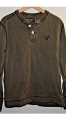 American Eagle Outfitters Men’s L/S Shirt Medium Brown Workwear Free US Shipping