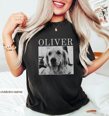 Custom Pet Portrait Comfort Tee Personalized Dog Cat Photo Shirt Gift Idea