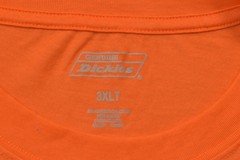 Genuine Dickies Men’s 3XLT Orange Pocket T-Shirt Short Sleeve Tall Cotton Blend