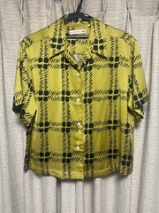 UNIQLO MARNI Geometric Pattern Short Sleeve Open Collar Shirt