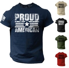 Proud American USA Flag Distressed Men T Shirt Patriotic Cotton Tee S – 2XL