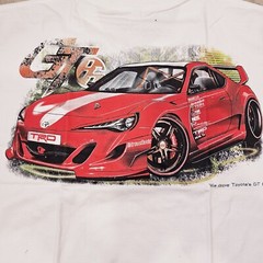 JDM BRZ FRS GR86 T-shirt WHITE LARGE Subaru Toyota TEE TRD Scion FR-S Imported