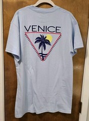 Fresh Vibes Venice T Shirt Med Light Blue Sunset Beach Short Sleeve Casual Nwot