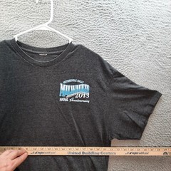 Biker Shirt Adult Large Gray Biker Milwaukee Motorcycle Rally Grunge Skater Mens
