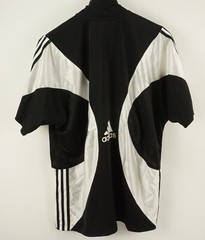 Vintage adidas Snap Front Satin Referee Shirt Mens Small Oversized Relaxed Black