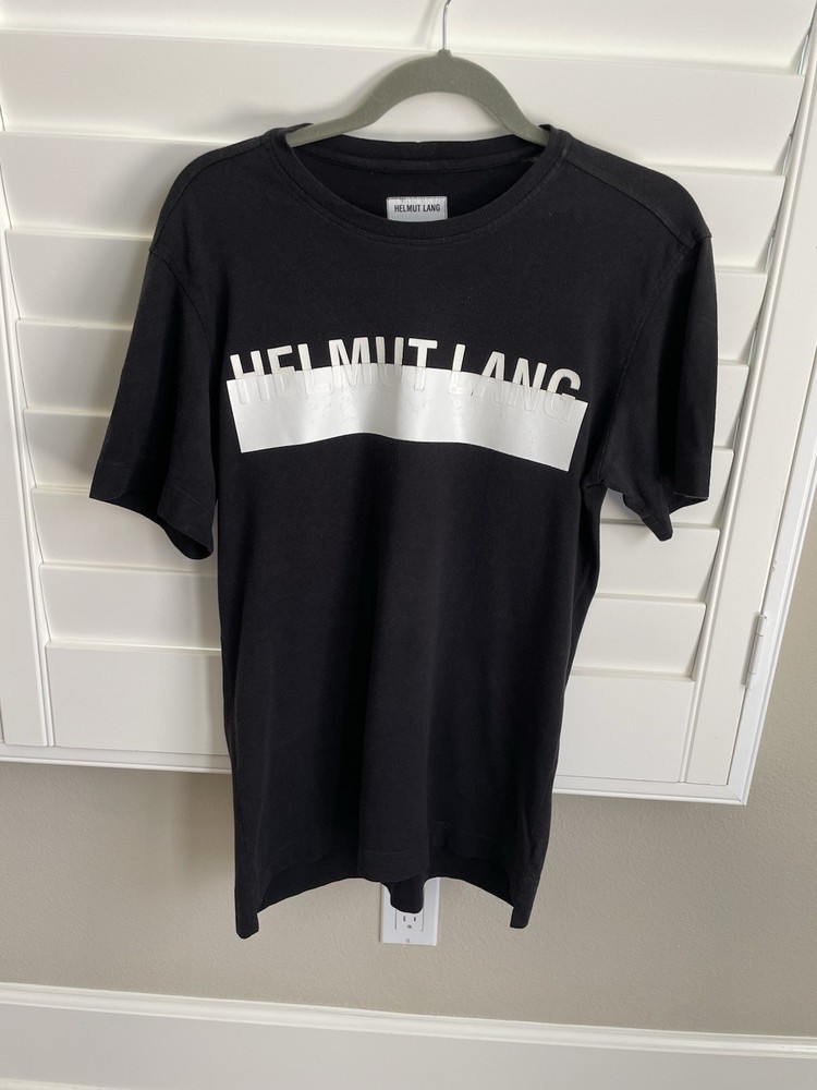 Helmut Lang Logo Bar Short Sleeve T-Shirt Black small