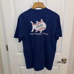 Southern Tide Men XL Tee T Shirt Skipjack Fish Baseball Game Blue NWT New $38