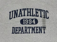 NWOT! UNATHLETIC DEPARTMENT 1994 Brisco Brands Large Heather Gray T-Shirt HUMOR