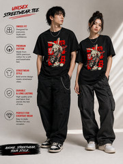 Cyberpunk Anime Streetwear T-Shirt Graphic Tee Unisex Y2K Cotton Urban Fashion