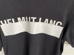 Helmut Lang Logo Bar Short Sleeve T-Shirt Black small