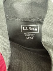 L.L. Bean Base Layer Shirt L-reg Green/red Cotton Turtleneck L/S Basic X2 NWOT