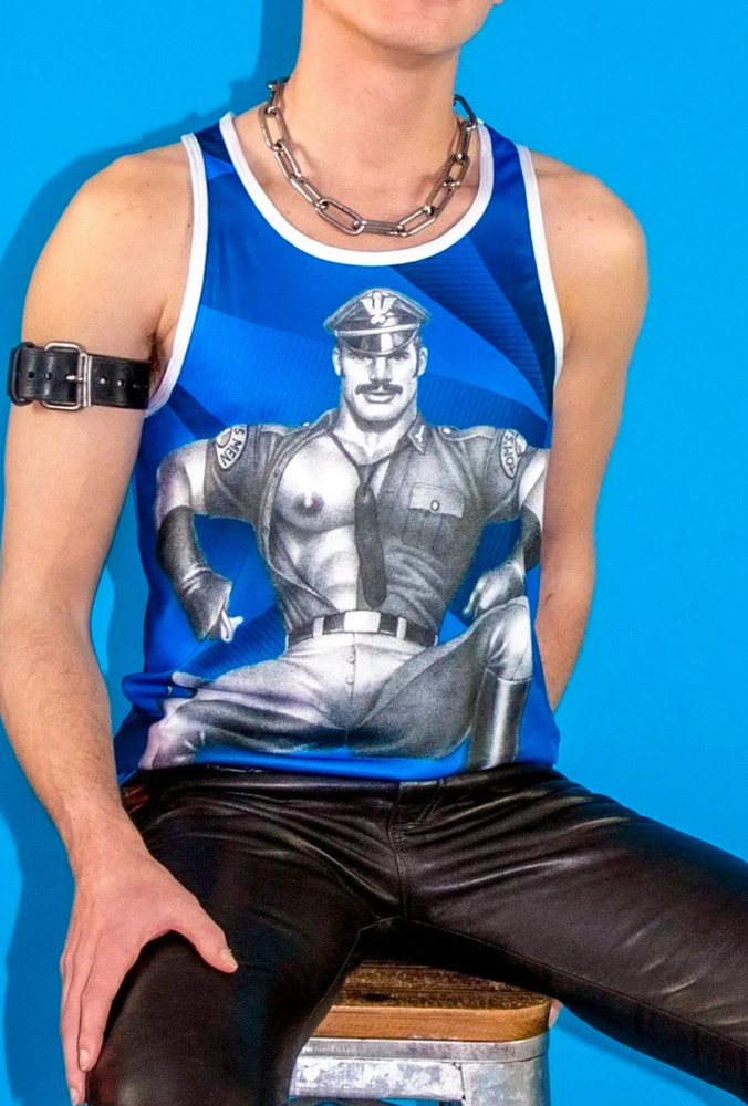 TOM OF FINLAND BLUES BROS MESH MUSCLE TANK TOP MENS TOP T SHIRT GAY CULTURE