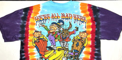Alice In Wonderland Front/Back Graphic Tie Die T-Shirt Size XL Liquid Blue New