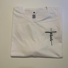 Jesus Cross Embroidery T-Shirt – Embroidered Bible Christian Shirt Gospel Tee
