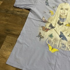 Vintage CHER Farewell Tour T-Shirt Adult Size L Large Butterflies Light Purple