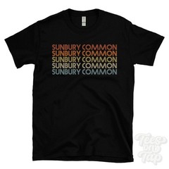 SUNBURY COMMON REPEATED RETRO STYLE T-SHIRT mens & womens uk place name gift