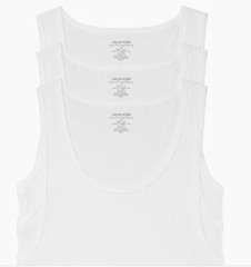3 CALVIN KLEIN BIG&TALL 2XL 3XL 4XL 5XL COTTON WHITE BLACK RIBBED TANK T-SHIRTS