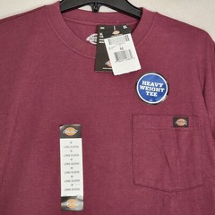 DICKIES HEAVYWEIGHT SHIRT MEDIUM RED BURGANDY WORK WEAR Long Sleeve MENS NWT