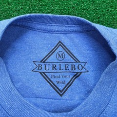 BURLEBO The Fly Life Graphic Pocket Tshirt Mens Medium Blue Fly Fishing Lure