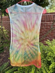 ASOS Unisex Rainbow SwirlTie Dye Mesh Longline FestivalTank Size Small