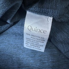 Quince Mens Recycled Performance Short Sleeve Crew Neck Tee Dark Blue Large